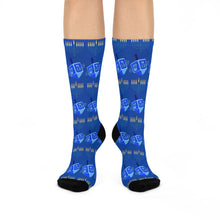 Load image into Gallery viewer, Spinning Dreidels Cushioned Crew Socks
