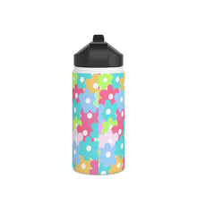 Load image into Gallery viewer, &quot;Flower Power&quot; Stainless Steel Water Bottle, Standard Lid
