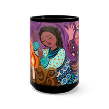 Load image into Gallery viewer, When Blessings Overflow Black Mug 15oz
